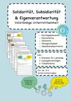 Vorschau - Stundenentwürfe - Solidarität, Subsidiarität und Eigenverantwortung - Deckblatt