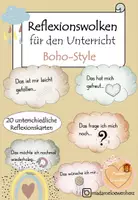 Vorschau - Fördermaterial/Inklusion - Reflexionskarten - Reflexionswolken Boho Style - Deckblatt