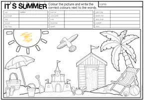 Vorschau - Arbeitsblätter - It's summer! - Read and colour (2-fach differenziert) - Seite 2