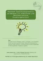 Vorschau - Arbeitsblätter - Merkblatt Gedichtinterpretation - Deckblatt