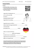 Vorschau - Arbeitsblätter - Lernposter + Arbeitsblatt zum Thema "Angela Merkel" + Onlineübung & MP3 + Infografik - Seite 1