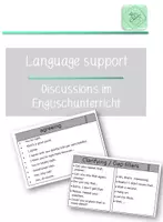 Vorschau - Präsentationen/Tafelbilder - language support (Sprachliche Hilfen) für discussions im Englischunterricht - Deckblatt
