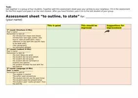 Vorschau - Arbeitsblätter - assessment sheet outline, skill files, operators, evaluation, peer correction - Seite 1
