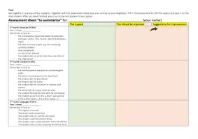 Vorschau - Arbeitsblätter - assessment sheet summary, skill files, operators, evaluation, peer correction - Seite 1