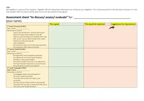 Vorschau - Arbeitsblätter - assessment sheet to discuss, assess, evaluate, peer correction, skill files - Seite 1