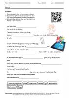 Vorschau - Arbeitsblätter - Arbeitsblatt zum Thema "Apps" + Onlineübung & MP3 + Infografik - Deckblatt