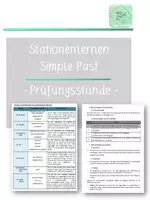 Vorschau - Unterrichtsreihen - Unterrichtsbesuch Stationenlernen Simple Past - Deckblatt