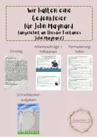 Vorschau - Arbeitsblätter - Wir halten eine Gedenkfeier für John Maynard - Deckblatt