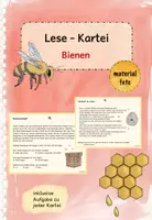 Vorschau - Stationenlernen - Bienen Lese-Kartei / Wissens-Kartei für Klasse 3/4 - Deckblatt