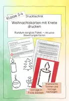 Vorschau - Stundenentwürfe - Kunst: Drucktechnik - (Weihnachts-)Karten drucken - Deckblatt