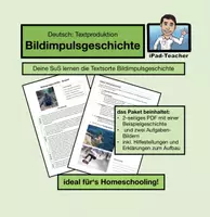 Vorschau - Arbeitsblätter - DEUTSCH: Bildimpulsgeschichte Beispiel, Erklärung, HÜ (PDF) - Deckblatt