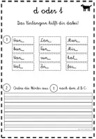 Vorschau - Arbeitsblätter - Paket zur Auslautverhärtung d/t, g/k, b/p - Seite 1