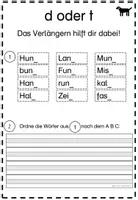 Vorschau - Arbeitsblätter - Arbeitsblätter zur Auslautverhärtung Druckschrift - Seite 1