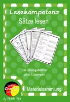 Vorschau - Arbeitsblätter - Lesekompetenz fördern in der Grundschule- Sätze lesen- Übungen und Arbeitsblätter (IGLU-Studie) - Deckblatt