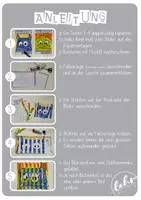 Vorschau - Mal- und Bastelvorlagen - Kunstprojekt / Monster Faltbilder und Inspirationskarten - Seite 1