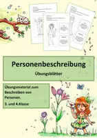 Vorschau - Arbeitsblätter - Personenbeschreibungen Üben - Deckblatt