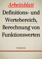 Vorschau - Arbeitsblätter - Mathe-Arbeitsblatt: DB, WB & Berechnung von Funktionswerten - Deckblatt