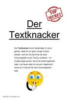 Vorschau - Stundenentwürfe - Der Textknacker - Mit der Textknacker-Methode Texte verstehen - Deckblatt