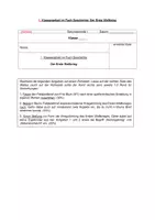 Vorschau - Arbeitsblätter - Geschichtsarbeit - Quellenzusammenfassung - Erster Weltkrieg - Deckblatt
