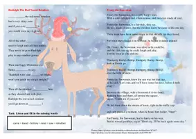 Vorschau - Arbeitsblätter - Christmas Songs: Rudolph and Frosty Snowman Song Texts and Activity (PDF + WORD, bunt und schwarzweiß) - Deckblatt