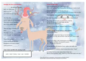 Vorschau - Arbeitsblätter - Christmas Songs: Rudolph and Frosty Snowman Song Texts and Activity (PDF + WORD, bunt und schwarzweiß) - Seite 2
