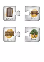 Vorschau - Mal- und Bastelvorlagen - Reimwörter / Reime Kärtchen Puzzle in Farbe und S/W Bildkarten - Seite 2