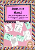 Vorschau - Unterrichtsreihen - Escape Room Zähne Klasse 1, Rätsel - Deckblatt