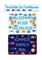 Vorschau - Poster - Willkommensgruss für die Tür / Thema Meer und Fische - Deckblatt