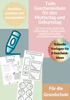 Vorschau - Arbeitsblätter - Muttertag & Vatertag: Schöne Geschenkideen zum Basteln - Briefvorlagen, Gutschein, Lesezeichen, Geschenkanhänger - Seite 1