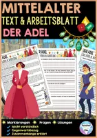 Vorschau - Arbeitsblätter - Mittelalter Ständegesellschaft Arbeitsblätter - Der Adel - Deckblatt