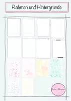 Vorschau - selbst erstellte Cliparts/Grafiken - Rahmen und Hintergründe für Arbeitsblätter - Deckblatt