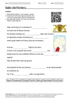 Vorschau - Arbeitsblätter - Arbeitsblatt zum Thema "Baden-Württemberg" + Onlineübung & MP3 + Mindmap + Infografik - Deckblatt