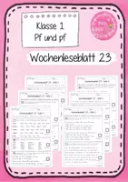 Vorschau - Arbeitsblätter - Wochen-Leseblatt 23 - Pf und pf - Frohes Lernen in Grundschrift - Deckblatt