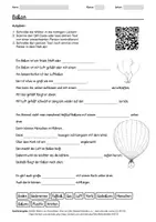 Vorschau - Arbeitsblätter - Arbeitsblatt zum Thema "Ballon" + Onlineübung & MP3 + - Deckblatt