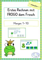 Vorschau - Arbeitsblätter - Erstes Rechnen mit FROGO dem Frosch - Mengen 1-10 interaktiv - Deckblatt