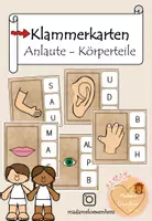 Vorschau - Fördermaterial/Inklusion - 24 Klammerkarten Anlaute Körperteile - Deckblatt