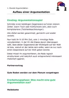 Vorschau - Stundenentwürfe - Unterrichtsplanung Argumentation/Erörterung Klasse 7 - Seite 1