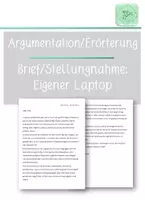 Vorschau - Arbeitsblätter - Brief an Oma: Stellungnahme eigener Laptop (Folie) - Deckblatt