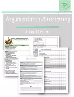 Vorschau - Arbeitsblätter - Checklisten Argumentation, Erörterung, Stellungnahme - Deckblatt