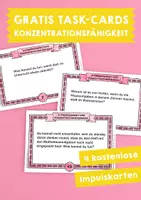 Vorschau - Aufgabenkarten - GRATIS Arbeitstechniken 6 - Konzentrationsfähigkeit TaskCards - Deckblatt