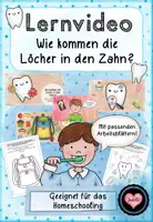 Vorschau - Arbeitsblätter - Homeschooling: Interaktives Lernvideo "Wie kommen die Löcher in den Zahn?" (mit Arbeitsblättern) - Deckblatt