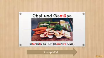 Vorschau - Präsentationen/Tafelbilder - Interaktives PDF - Obst und Gemüse (inklusive Quiz) - Seite 1