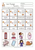 Vorschau - Arbeitsblätter - OPUESTOS Arbeitsblätter Spanisch (LEER y PEGAR) - Seite 3
