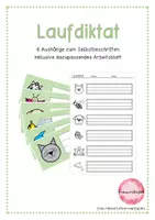 Vorschau - Arbeitsblätter - Wiederverwendbares Laufdiktat zum Selbstbeschriften - Deckblatt