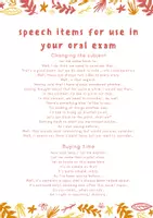 Vorschau - Arbeitsblätter - speech items for use in oral exams dialogues, Sprechprüfungen, helpful phrases for oral exams - Seite 1