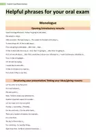 Vorschau - Arbeitsblätter - helpful phrases for oral exams monologue, speech items, mündliche Prüfungen - Seite 1