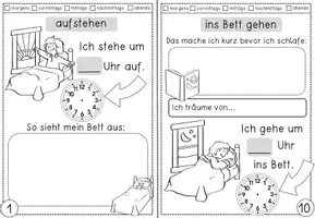 Vorschau - Arbeitsblätter - Mein Tagesablauf Minibuch + Uhrzeit - Seite 2