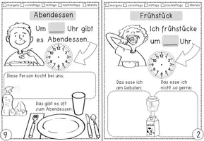 Vorschau - Arbeitsblätter - Mein Tagesablauf Minibuch + Uhrzeit - Seite 3