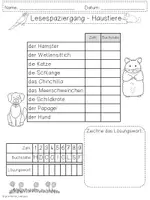 Vorschau - Arbeitsblätter - Lesespaziergang Haustiere - 4 Differenzierungen - Seite 2