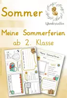 Vorschau - Arbeitsblätter - Meine Sommerferien - Faltbuch und Arbeitsblatt - Deckblatt